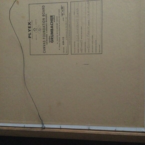 Oil painting mountain trees landscape with wood frame original art wall hanging - Picture 10 of 11